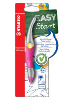 Ручка-роллер Stabilo Easyoriginal Metallic для левшей, синие чернила, корпус неоновый розовый