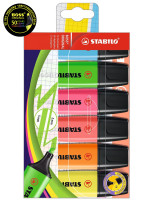 Набор текстовыделителей Stabilo Boss Original 6  цветная упаковка: желтый, синий, зеленый, красный, оранжевый, розовый 2-5 мм, блистер