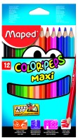 Цветные карандаши МАКСИ 12 цветов в картонной коробке