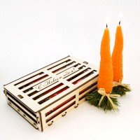 Набор свечей "Ящик с морковкой", 4 шт.
