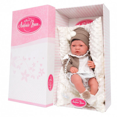 Кукла-младенец Белен в белом, 42 см