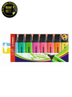 Набор текстовыделителей Stabilo Boss Original 8 цветная упаковка: желтый, синий, зеленый, красный, изумрудный, оранжевый, розовый, сиреневый, 2,5 мм, блистер