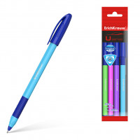 Ручка шариковая ErichKrause® U-109 Neon Stick&Grip 1.0, Ultra Glide Technology, цвет чернил синий (в пакете по 4 шт.)