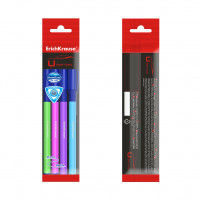 Ручка шариковая ErichKrause® U-109 Neon Stick&Grip 1.0, Ultra Glide Technology, цвет чернил синий (в пакете по 4 шт.)