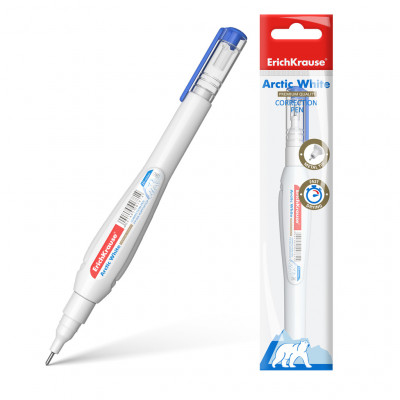 Ручка-корректор ErichKrause® Arctic white, 10мл (в пакете по 1 шт.)