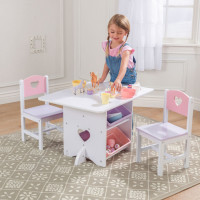 Набор детской мебели "Heart"(стол+2 стула+4 ящика)