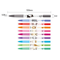Ручка шариковая Naong набор 10 +1 цветов, Кошки 0,38