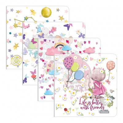 Набор пластиковых обложек ErichKrause® Cute Animals для учебников, с клеевым ...