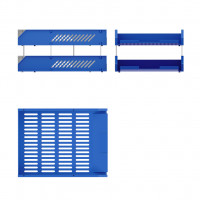 Набор из 2 пластиковых лотков для бумаг на металлических стержнях ErichKrause® Classic, синий