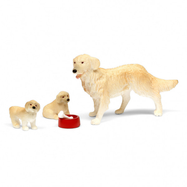 Набор животных Пес семьи со щенками