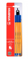 Капиллярная ручка Stabilo Point 88 0,4 мм, цвет чернил синий, 3 шт в блистере