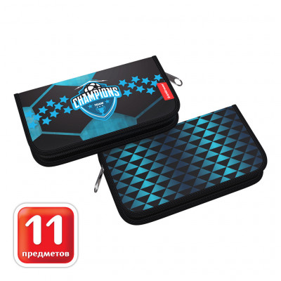 Пенал-книжка с наполнением ErichKrause® 110x205x25мм Champions