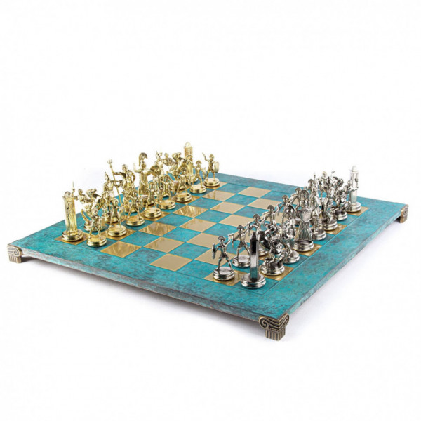 Шахматы сувенирные "Троянская война", патинированная доска, размер 54 х 54 см