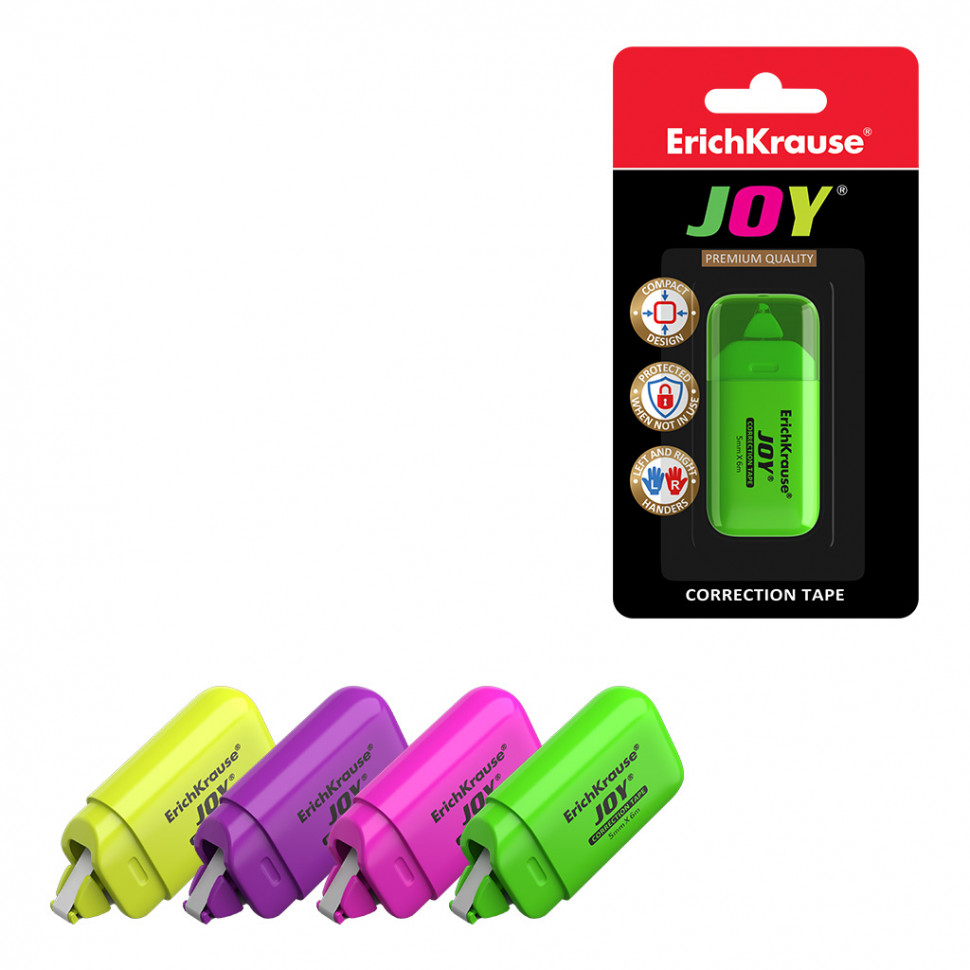 Корректирующая лента ErichKrause® JOY, 5мм х 6м (в блистере по 1 шт.)