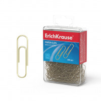 Скрепки металлические омедненные ErichKrause®, 28мм (пластиковая коробка 200 шт.)