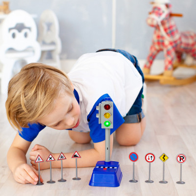 Светофор игрушка серии "Мой город" (свет, звук, 23 см, 8 дорожных з...