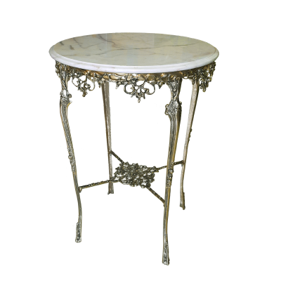 Столик круглый высокий с мраморной столешницей