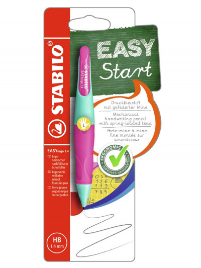 Карандаш механический Stabilo Easyergo 1.4 для левшей, корпус розово-бирюзовый