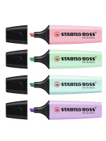 Набор текстовыделителей Stabilo Boss Original Pastel 4 цветная упаковка блистер - бирюзовый, мятный, розовый, лавандовый