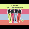 Набор текстовыделителей Stabilo Boss Original Pastel 4 цветная упаковка блистер - голубой, лаймовый, коралловый, вишневый