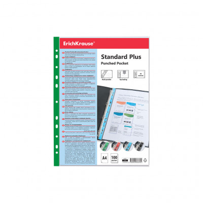 Набор перфофайлов пластиковых ErichKrause® Fizzy Clear, 40 мкм, A4, прозрачны...