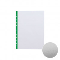 Набор перфофайлов пластиковых ErichKrause® Fizzy Clear, 40 мкм, A4, прозрачный, с зеленой полосой (в пакете по 10 шт.)