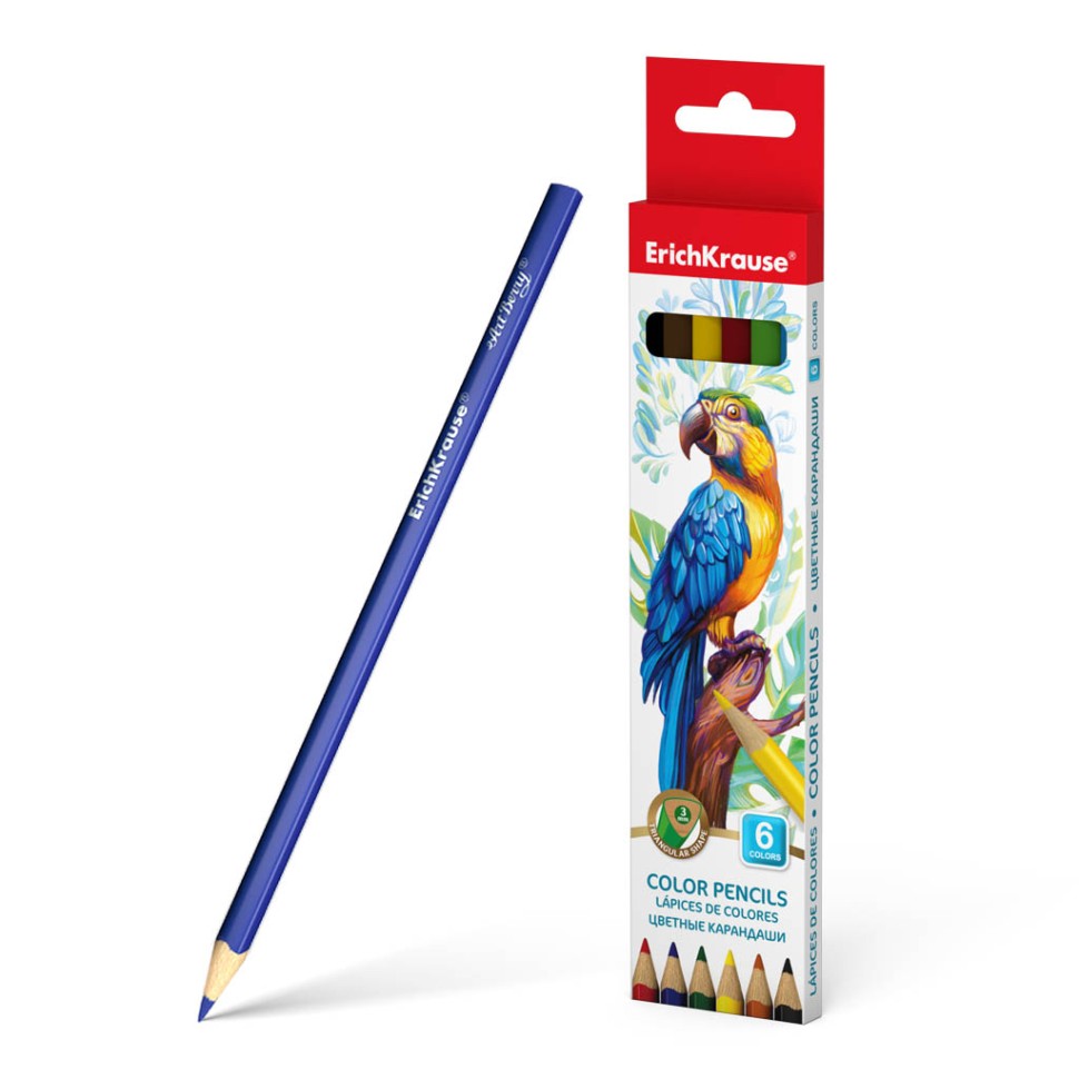 Цветные карандаши трехгранные ErichKrause®  6 цветов
