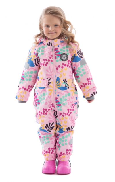 Комбинезон детский демисезонный для девочки, принт растительный, Björka