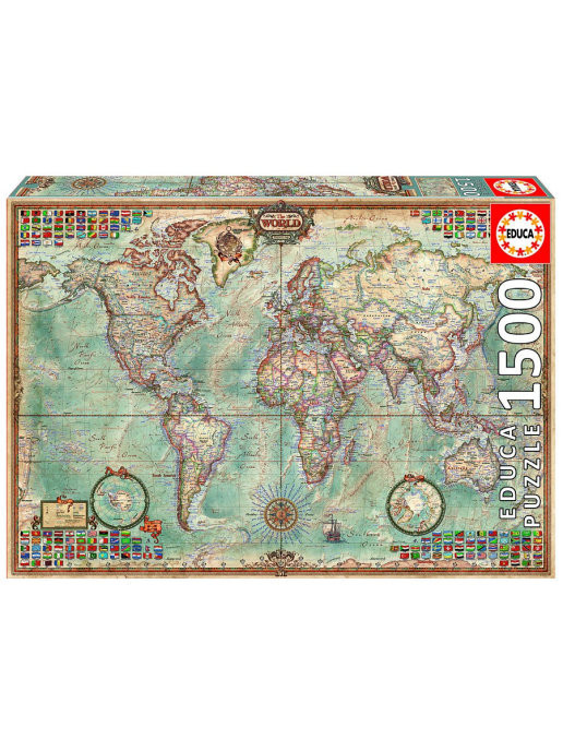Пазл для детей "Политическая карта мира", 1500 деталей