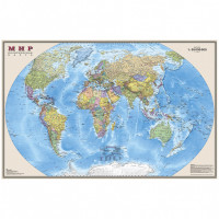 Интерактивная политическая карта мира, мелованная бумага, дополненная реальность, 90х58 см