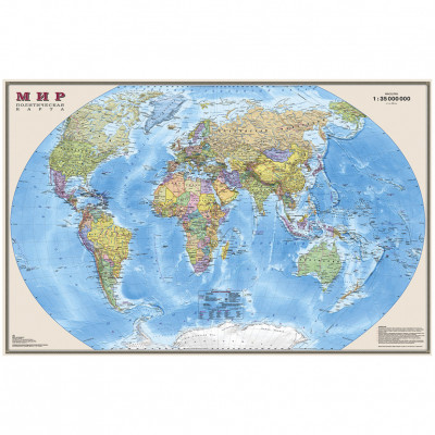 Интерактивная политическая карта мира, мелованная бумага, дополненная реально...