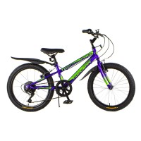 Детский велосипед хардтейл 20" TOPGEAR Fighter Фиолетовый/Салатовый ВНМ20201 от 5 до 8 лет