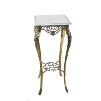 Столик Порту высокий  с мраморной столешницей, золото