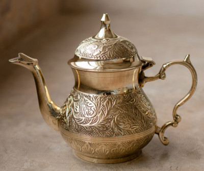Чайник с крышкой, латунь, размер 22х17 см, Индия