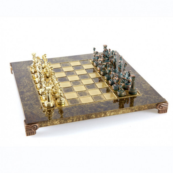 Шахматы эксклюзивные Греко-Романский Период, коричневая с золотом доска 28x28x2 см