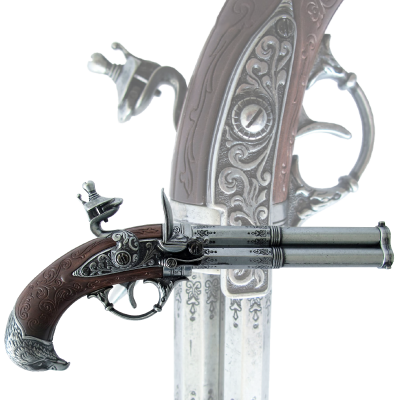 Пистоль 3-х ствольный, системы Флинтлок, Франция 18 в.
