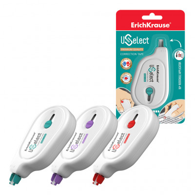Корректирующая лента ErichKrause® USelect с поворотным аппликатором, 5мм х 8м...