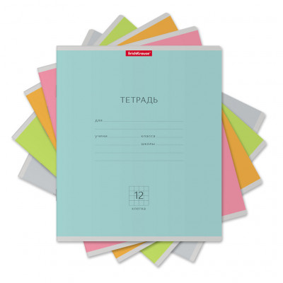 Тетрадь школьная ученическая ErichKrause® Классика Nature Colors ассорти, 12 ...