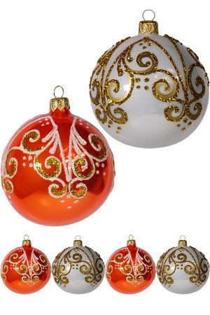 Набор шаров Позитив, 4х85 мм, бело-оранжевый