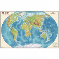 Интерактивная физическая карта мира, ламинированная, дополненная реальность, 90х58 см