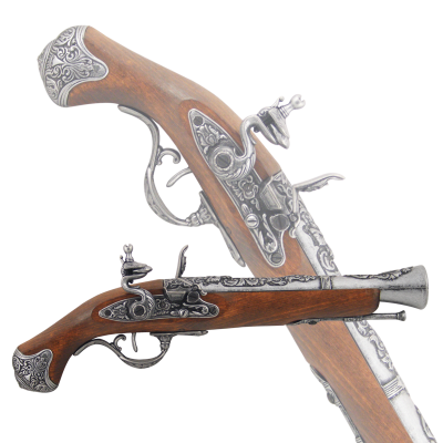 Пистоль английский 18 века, металл, дерево, длина 36 см