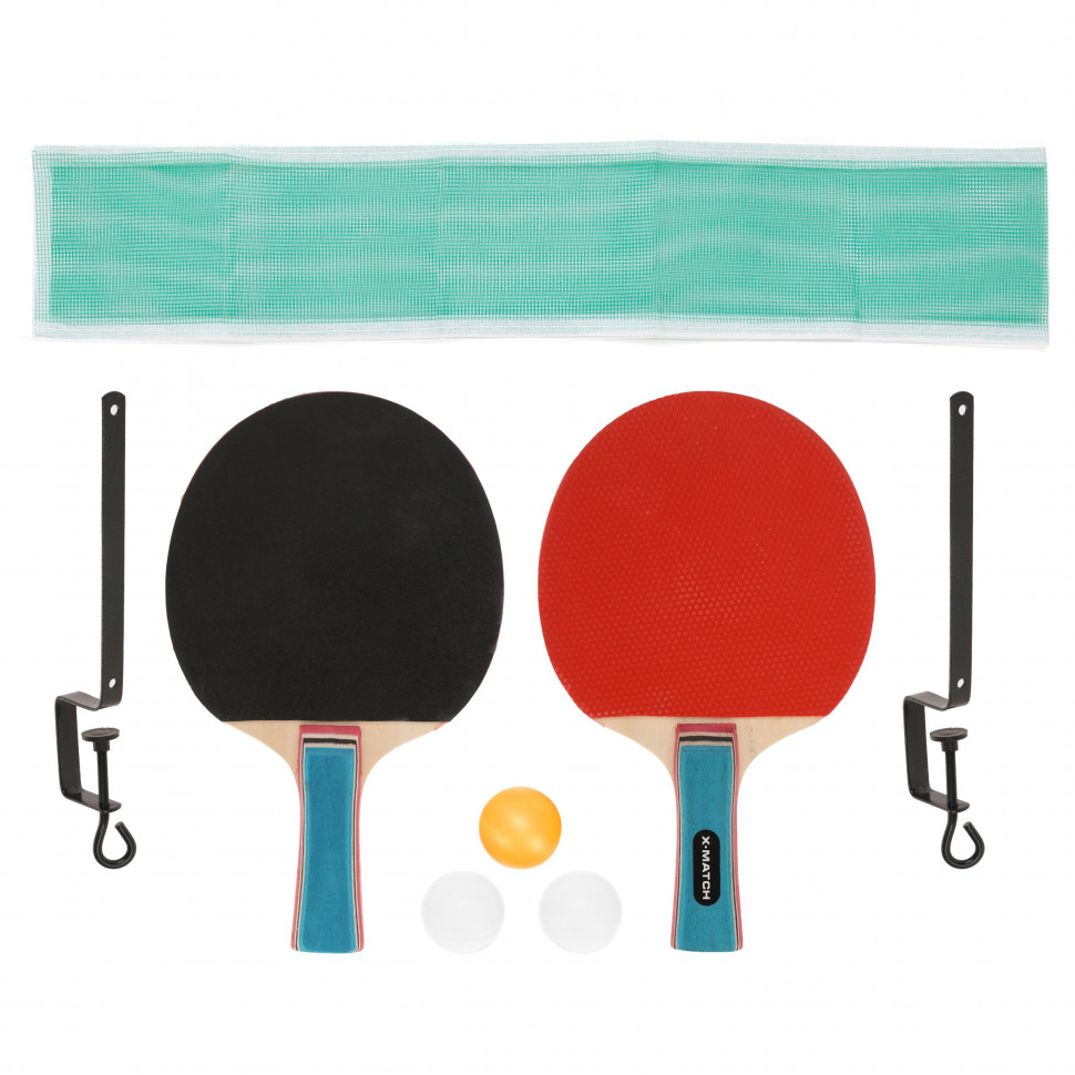 Набор для настольного тенниса, комлектность 2 ракетки 5 мм, 3 шарика, сетка