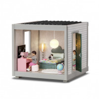 Кукольный домик "Комната 22 см", открытый на 360°, обои в наборе, для кукол 12 см