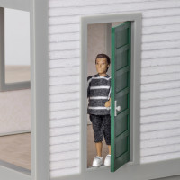 Кукольный домик "Комната 22 см", открытый на 360°, обои в наборе, для кукол 12 см