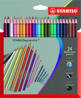 Набор акварельных цветных карандашей Stabiloaquacolor 24 цвета, картонный футляр