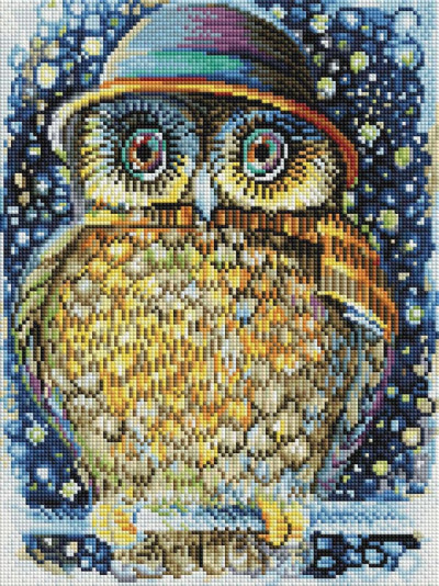 Алмазная мозаика Сова в шляпе