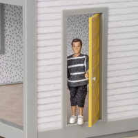 Кукольный домик "Комната 33 см", открытый на 360°, обои в наборе, для кукол 12 см