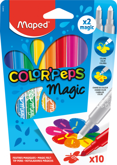 COLOR'PEPS MAGIC Фломастеры меняющие свой цвет, 10 цветов в коробке