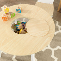 Стол + 2 стула "Сокровищница", бежевый (Round Storage Table & Chair Set)