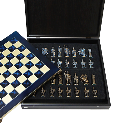 Шахматный набор  "Греко-Романский Период", синяя доска 44х44, высот...